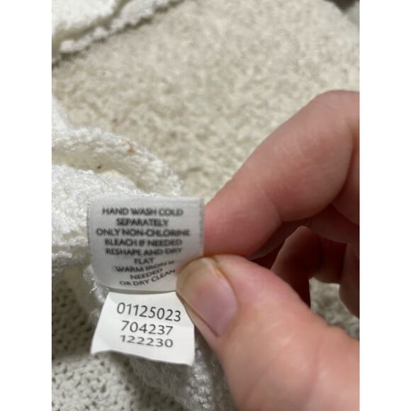 J. Jill Textured Scoop Neck Sweater Womens XL 3/4 Sleeve White Open Knit - Picture 8 of 8